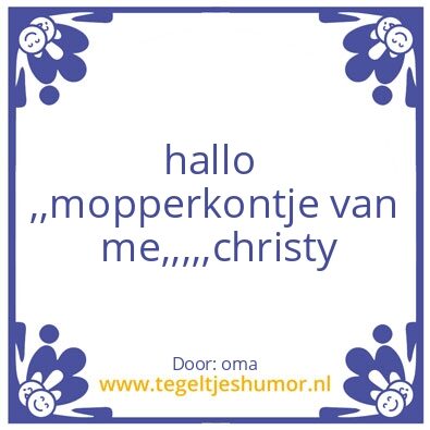 Tegeltje: oma