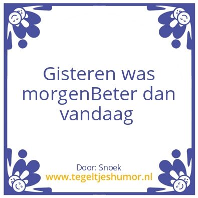 Tegeltje: Morgen