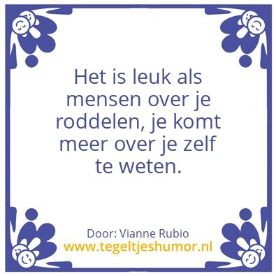 Tegeltje: Roddelen
