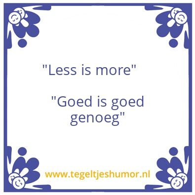 Tegeltje: perfectionisme minderen