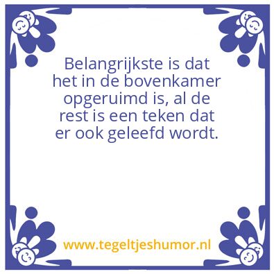 Tegeltje: Opgeruimd
