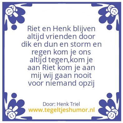 Tegeltje: Riet Taal en Henk Triel
