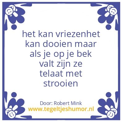 Tegeltje: vriesen
