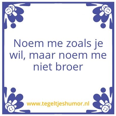 Tegeltje: broer