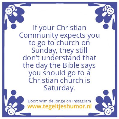 Tegeltje: Saturday vs Sunday