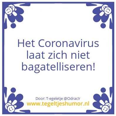 Tegeltje: Coronavirus