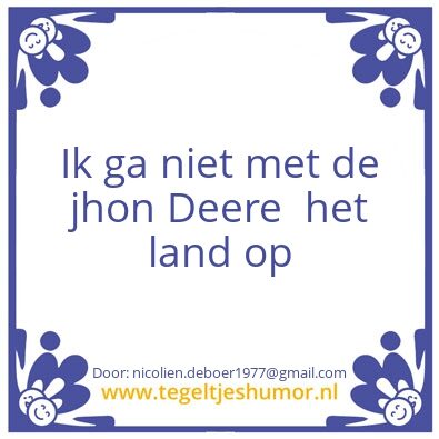 Tegeltje: Jhon Deere