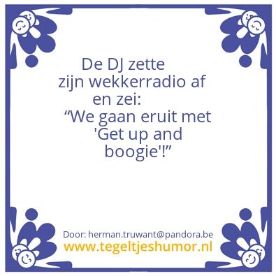 Tegeltje: opstaan