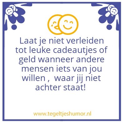 Tegeltje: Laat je niet verleiden