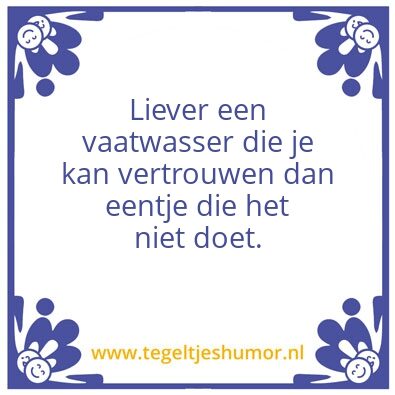 Tegeltje: Vaatwassers