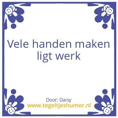 Tegeltje: Samen staan we sterk