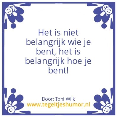 Tegeltje: Belangrijk