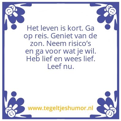 Tegeltje: Weetje