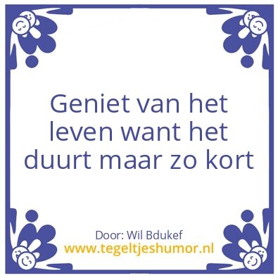 Tegeltje: Geniet