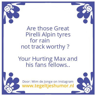 Tegeltje: Pirelli Alpin tyres for rain