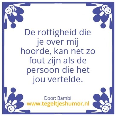 Tegeltje: Roddels