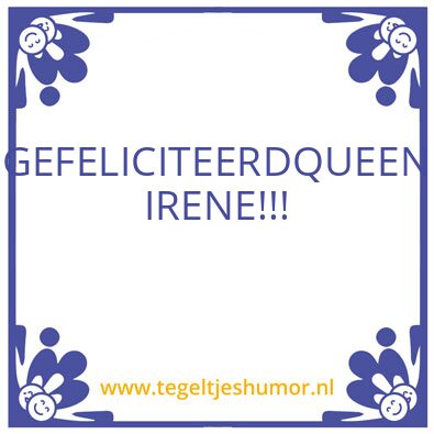 Tegeltje: Irene