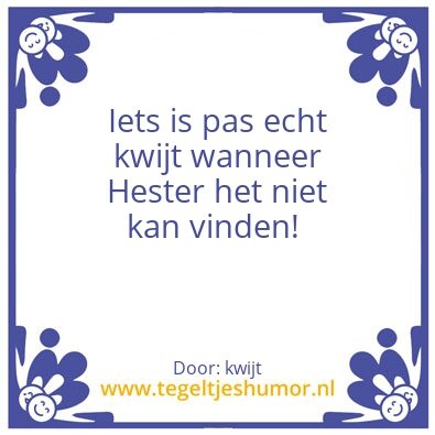 Tegeltje: x