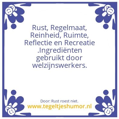 Tegeltje: De 6 Râ€™s.