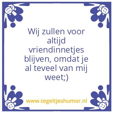 Tegeltje: Vriendinnen