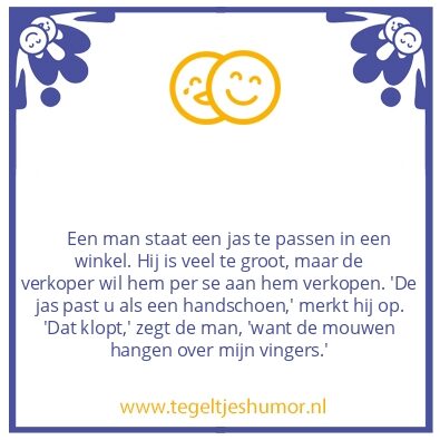 Tegeltje: Jas passen