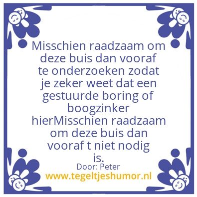 Tegeltje: Tip van de dag