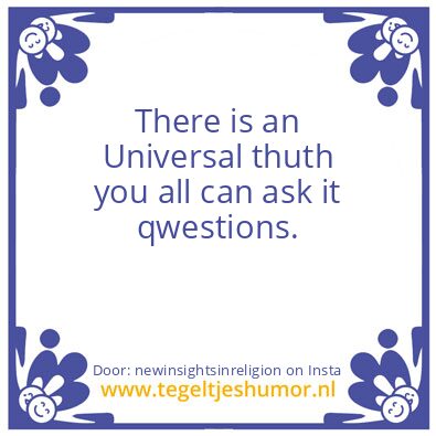Tegeltje: New Insights In Religion.