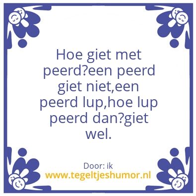 Tegeltje: peerd