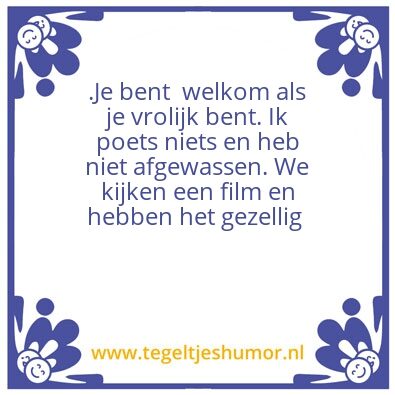 Tegeltje: Woensdagavond