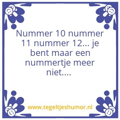 Tegeltje: Een nummertje