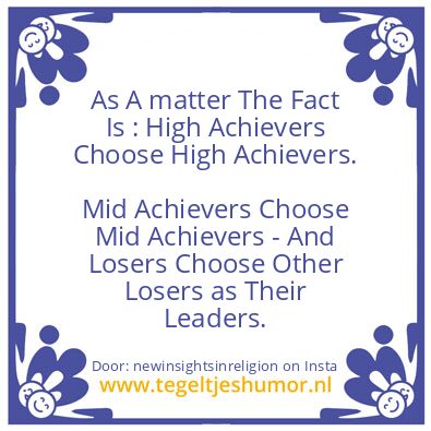 Tegeltje: it is easy to be a loser.