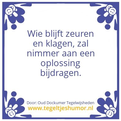 Tegeltje: Zeuren