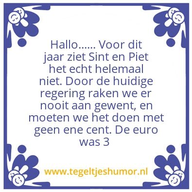 Tegeltje: Sinterklaas en Politiek ..