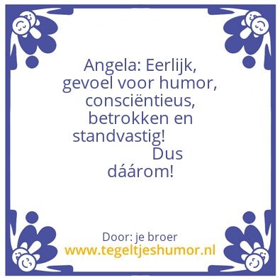 Tegeltje: Angela