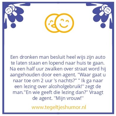 Tegeltje: Dronken op straat