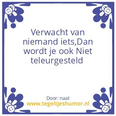Tegeltje: verwachting