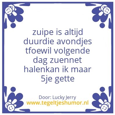 Tegeltje: Duur feessie