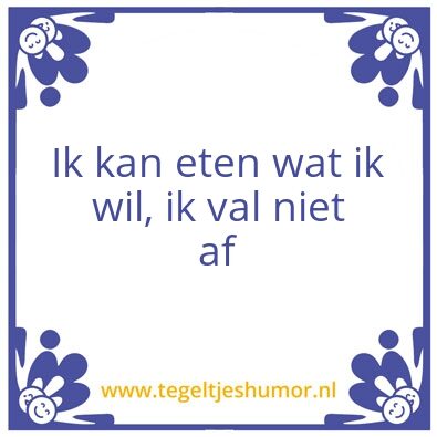 Tegeltje: Dieet
