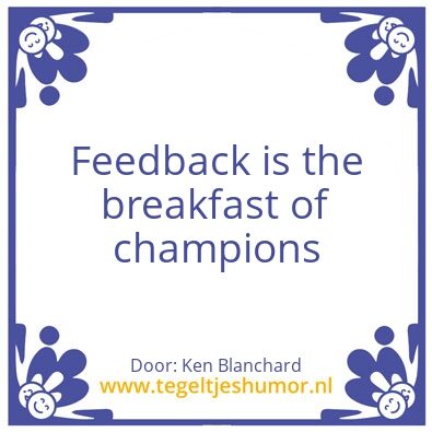 Tegeltje: Feedback