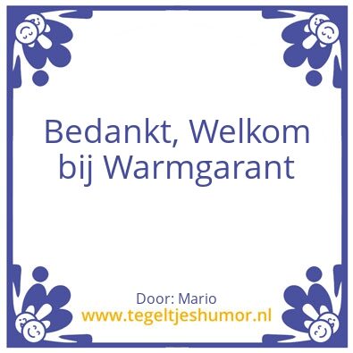 Tegeltje: Bedankt
