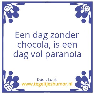 Tegeltje: Chocola