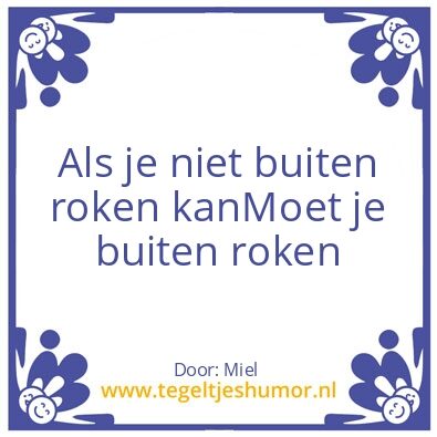 Tegeltje: Roken.