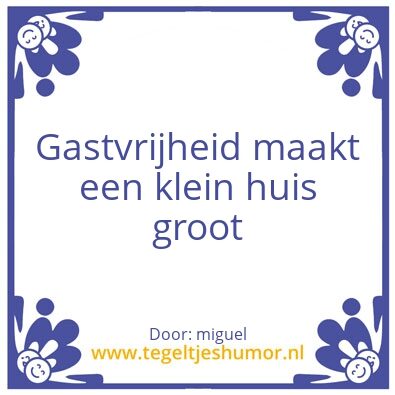 Tegeltje: gastvrijheid
