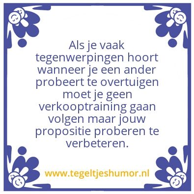 Tegeltje: Omdenken in Sales