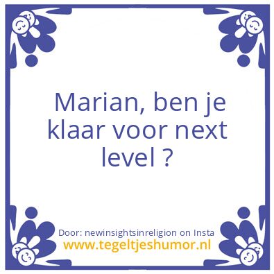 Tegeltje: Marian.