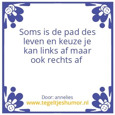 Tegeltje: links  rechts