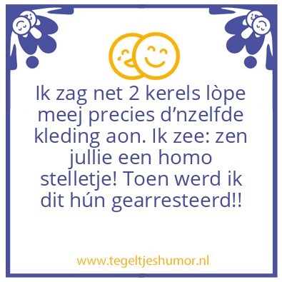 Tegeltje: Dezelfde kleding
