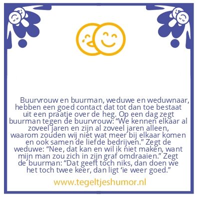 Tegeltje: Buurvrouw en buurman