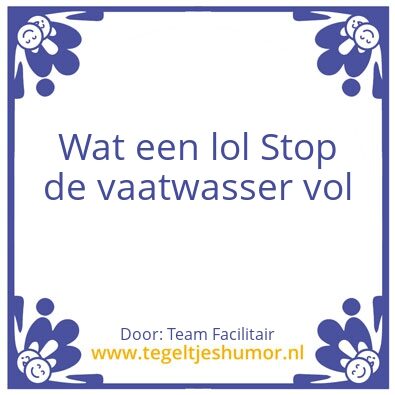 Tegeltje: Vaatwasser