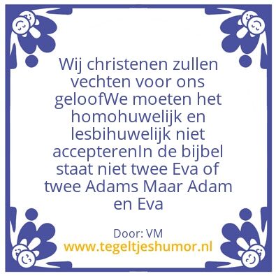 Tegeltje: God accepteerd geen homo&lesbi